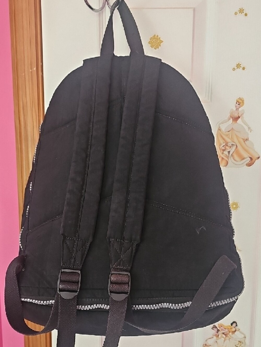 Kipling Black Nylon Expandable Backpack with Round Logo Patch - Picture 8 of 14